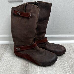 Merrell Boots Womens Size 8.5 Waterproof Leather Suede Tall Zip Winter Grip